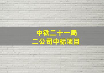 中铁二十一局二公司中标项目