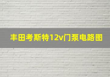 丰田考斯特12v门泵电路图