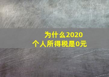 为什么2020个人所得税是0元