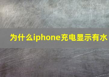 为什么iphone充电显示有水