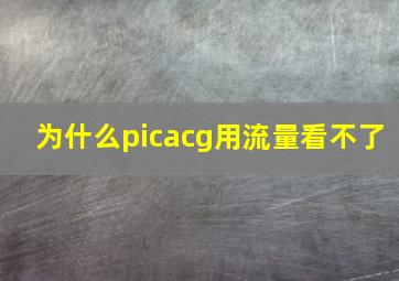 为什么picacg用流量看不了