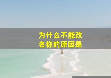 为什么不能改名称的原因是