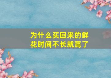 为什么买回来的鲜花时间不长就蔫了