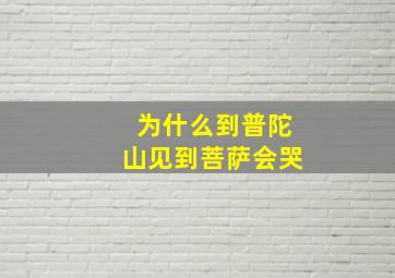 为什么到普陀山见到菩萨会哭