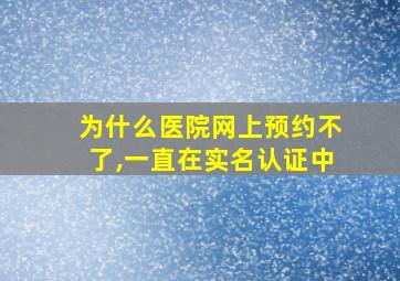 为什么医院网上预约不了,一直在实名认证中