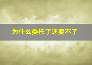 为什么委托了还卖不了