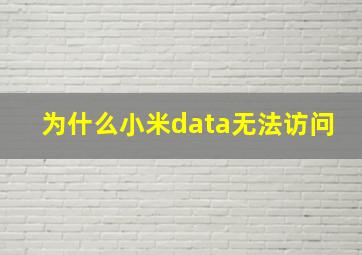 为什么小米data无法访问