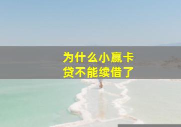 为什么小赢卡贷不能续借了