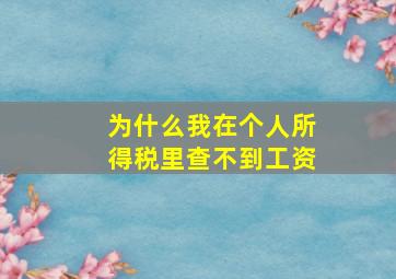 为什么我在个人所得税里查不到工资