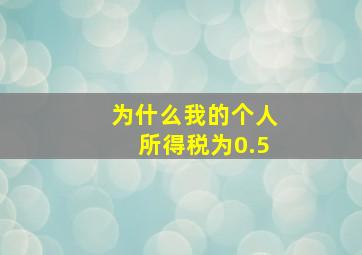 为什么我的个人所得税为0.5