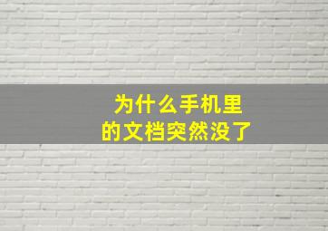 为什么手机里的文档突然没了