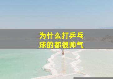 为什么打乒乓球的都很帅气