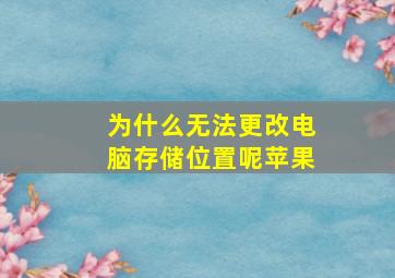 为什么无法更改电脑存储位置呢苹果