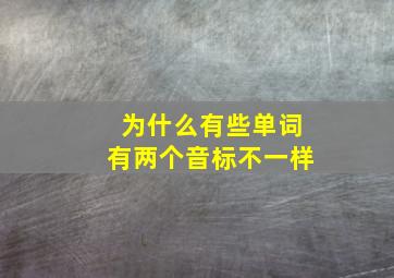 为什么有些单词有两个音标不一样