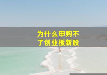 为什么申购不了创业板新股