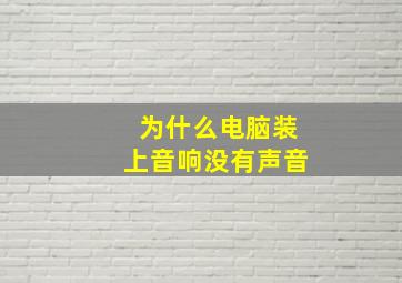 为什么电脑装上音响没有声音