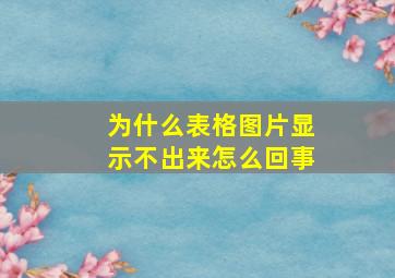 为什么表格图片显示不出来怎么回事