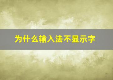 为什么输入法不显示字