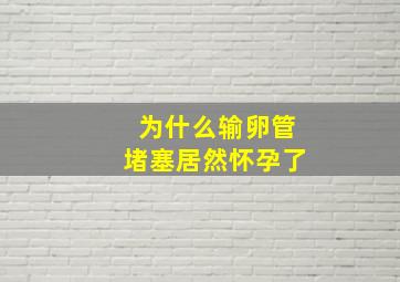 为什么输卵管堵塞居然怀孕了