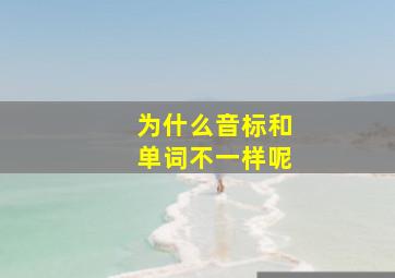 为什么音标和单词不一样呢