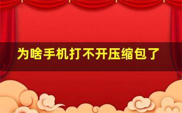 为啥手机打不开压缩包了