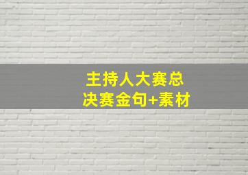 主持人大赛总决赛金句+素材