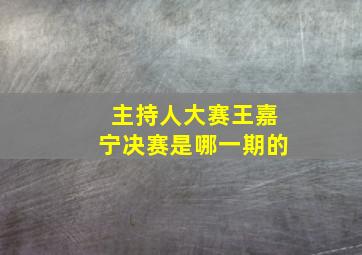 主持人大赛王嘉宁决赛是哪一期的