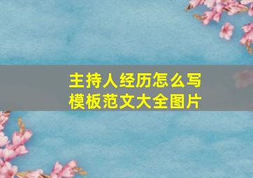 主持人经历怎么写模板范文大全图片