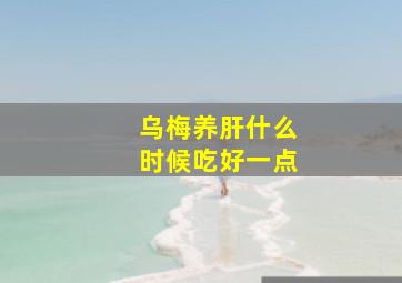 乌梅养肝什么时候吃好一点