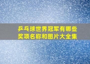 乒乓球世界冠军有哪些奖项名称和图片大全集