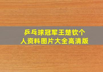 乒乓球冠军王楚钦个人资料图片大全高清版