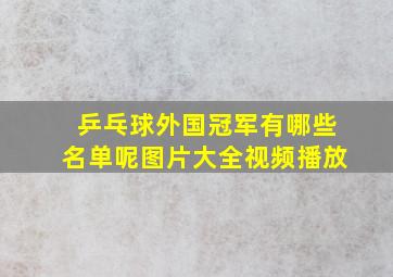 乒乓球外国冠军有哪些名单呢图片大全视频播放