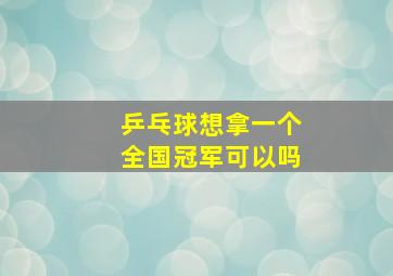 乒乓球想拿一个全国冠军可以吗