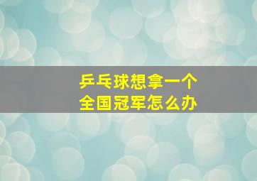 乒乓球想拿一个全国冠军怎么办