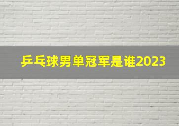 乒乓球男单冠军是谁2023