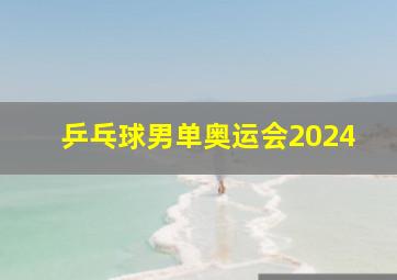 乒乓球男单奥运会2024