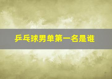 乒乓球男单第一名是谁