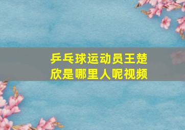 乒乓球运动员王楚欣是哪里人呢视频