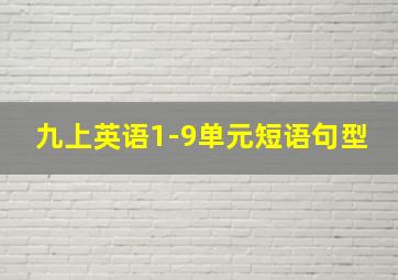 九上英语1-9单元短语句型