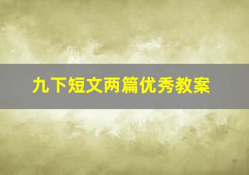 九下短文两篇优秀教案