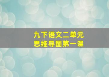 九下语文二单元思维导图第一课