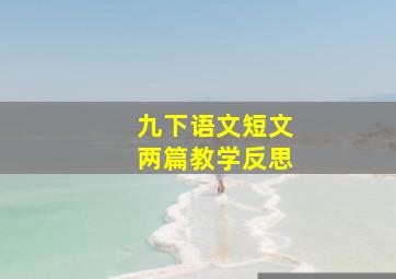 九下语文短文两篇教学反思