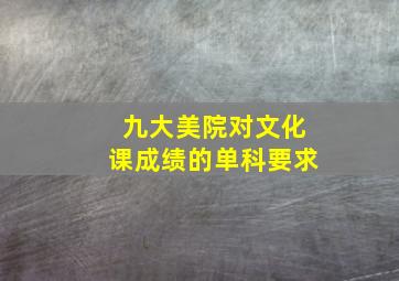 九大美院对文化课成绩的单科要求