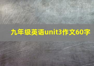 九年级英语unit3作文60字