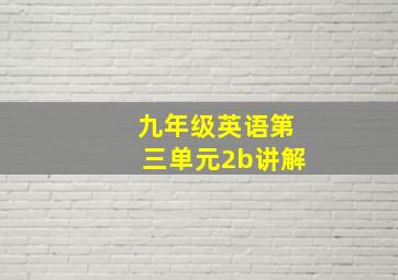 九年级英语第三单元2b讲解