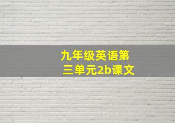 九年级英语第三单元2b课文