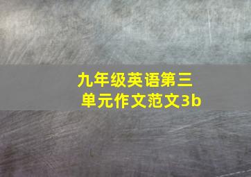 九年级英语第三单元作文范文3b