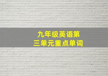 九年级英语第三单元重点单词