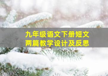 九年级语文下册短文两篇教学设计及反思