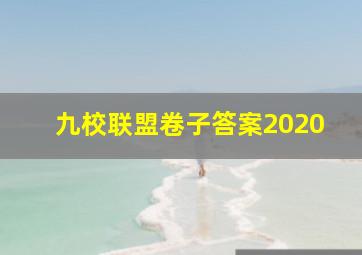 九校联盟卷子答案2020